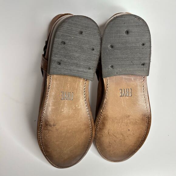 Frye Wyatt Harness Short Leather Boots in Cognac - Picture 7 of 8